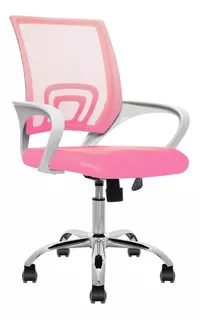 Silla Oficina Ergonomica Color Blanco Apoyo Lumbar Cromada