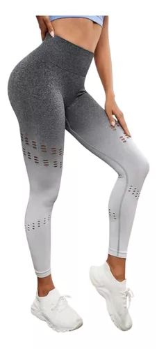 Lycra Leggings Deportivo Con Malla Push Up - Gris Ref. 1190