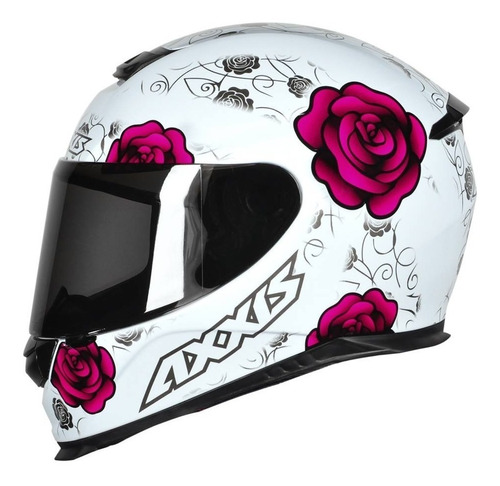 Capacete Feminino Axxis Mt Eagle Flowers Branco