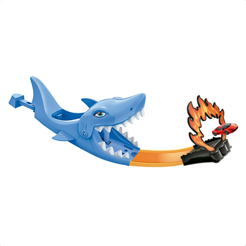 Brinquedo Super Pista Animal De Tubarão Carrinho De Metal