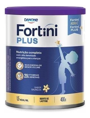 Fortini Plus Kit 3 Latas Sabor Baunilha 400g Danone