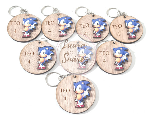 Souvenir Sonic Llavero En Madera Personalizado 