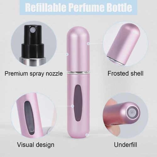 Pack 5 De Atomizador Mini Botella Perfume Spray Portatil 5ml