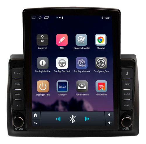 Multimídia Tesla Fiat Stilo 2+64gb Quadcore Carplay 9.7p