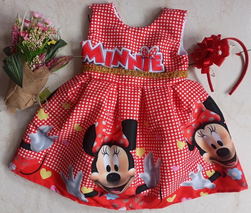 Vestido Niña Rotond Estampado Minnie Mouse Cumpleaños Fiesta | Cuotas sin interés Vestido Niña Rotond Estampado Minnie Mouse Cumpleaños Fiesta | Cuotas sin interés