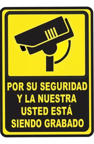 Señalizacion Aviso Metalico Laminado Camara Seguridad 20x15