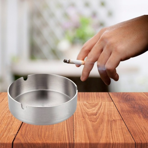 Imagem 3 de 6 de Cinzeiro De Mesa Em Aço Inox Kehome 10cm Nf Metal Moderno