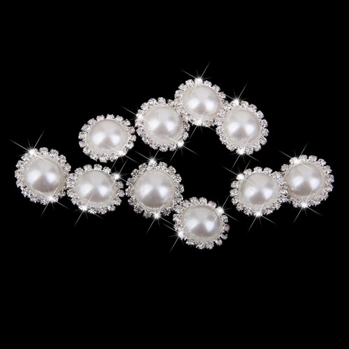 4x 10pcs Botones De De Cristal Vástago Decoración Diy