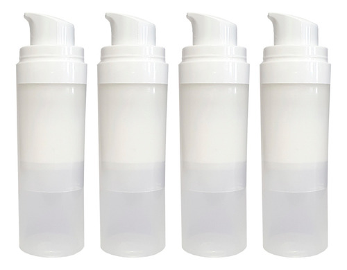 4 Frasco Porta Creme Válvula Pump Para Viagem Não Vaza 30ml