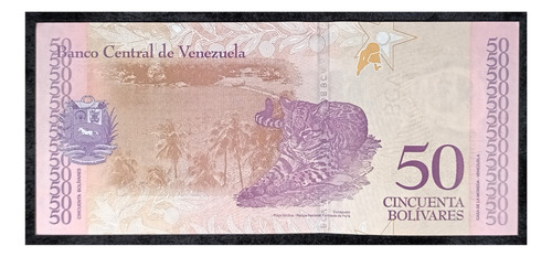 Venezuela 50 Bolívares Sob 2018 Sc Pick 105 Gato Cunaguaro