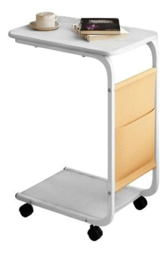 Mesa Auxiliar Latera De Madera Con Ruedas Mesita Notebook