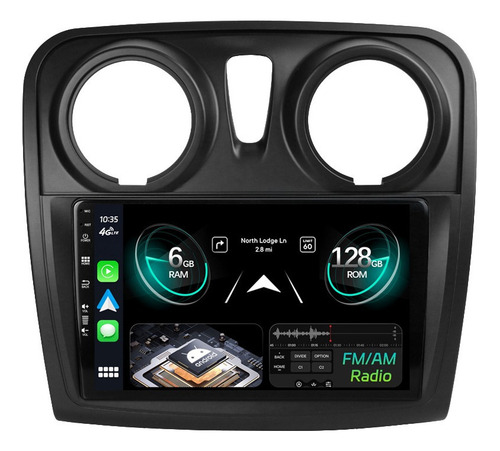 6+128g Auto Estéreo Para Renault Dacia Logan 2 Sandero Dab