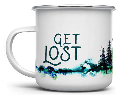 Taza De Campista Esmaltada Get Lost, Taza De Café Para Acamp