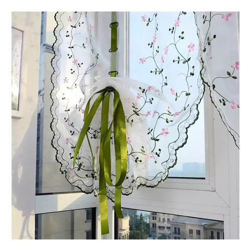 Cortinas Para Salas Sencillas Bordada Transparente De 0,8 X