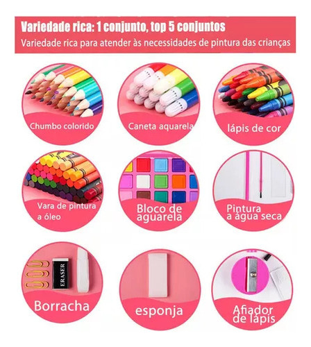 Set De Pintura Infantil De 208 Piezas, Set Multiusos