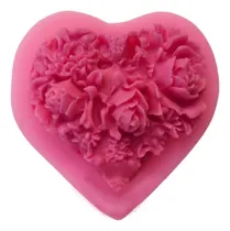 Comprar Molde Silicona Corazón Rosas Rositas Repostería Porcelana