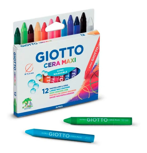 Set 12 Crayones Giotto Cera Maxi