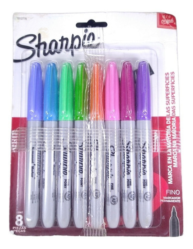 Pack 8 Plumones Sharpie 80's Glam Punto Fino