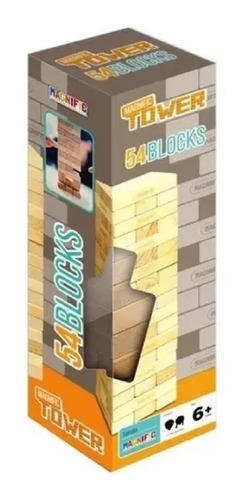 Imagen 3 de 5 de Juego De Mesa Torre Equilibrio Madera Magnific Tower 54 Pzs