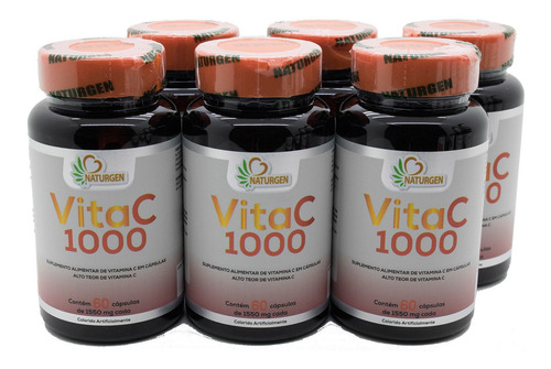 6x Vitamina C 1000mg 60 Capsulas Vita C 1000