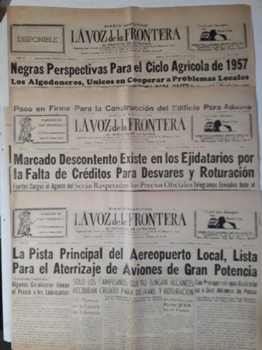 Antiguo Periódico La Voz De La Frontera Matamoros Años 50s