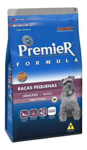 Alimento Premier Super Premium Formula para cão adulto de raça pequena sabor frango em sacola de 2.5kg