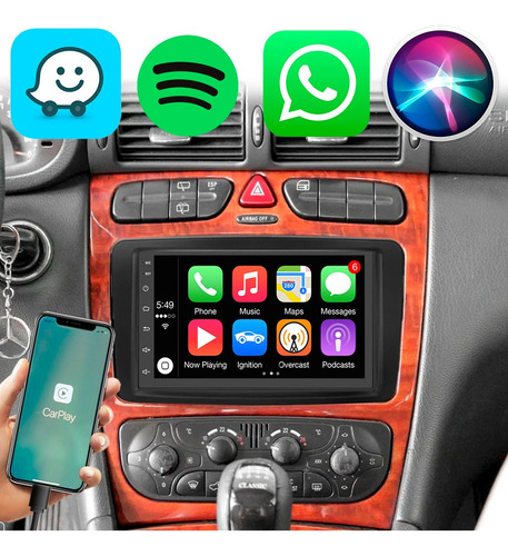 Kit Central Multimidia Android Auto Classe C Spotify Tv Gps