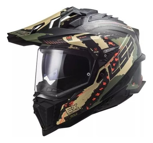 Casco Cross City Ls2 Explorer Extend Vde Militar/mate Rider1