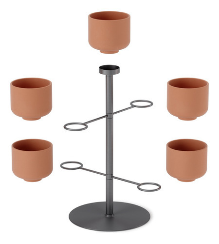 Terrapotta Suporte Vaso De Planta De Mesa C/ 5 - Umbra