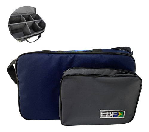 Bolsa Pesca Porta Carretilha Molinete Up C/ Bolso 6 Div Ebf Cor Azul-marinho