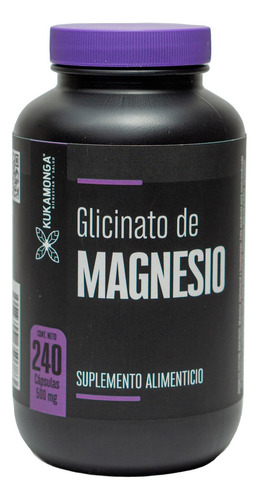Glicinato De Magnesio- Vitaminas- 240 Cápsulas Sabor Sin sabor Kukamonga