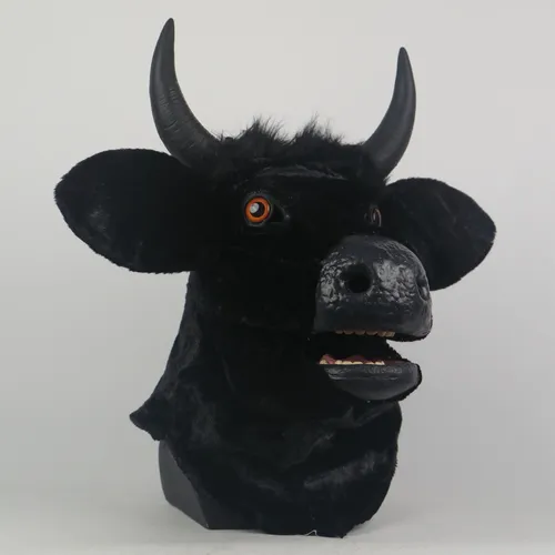 Máscara Facial De Látex Con Forma De Vaca Y Toro, Móvil, Abi