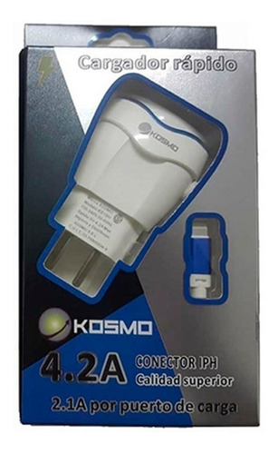 Cargador Kosmo Para iPhone + 2 Usb Carga Rapida 4.2a