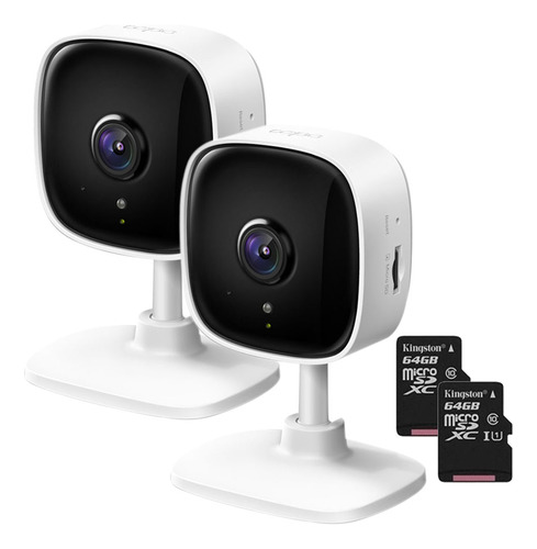 Kit X2 Cámara Seguridad 1080p 2mp Tapo C100 + Memoria 64g