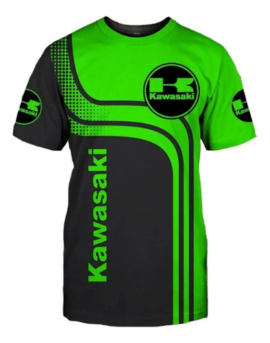 Camiseta Casual De Manga Corta Con Estampado 3d Kawasaki