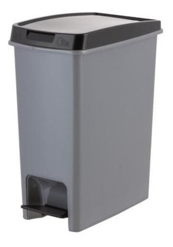 Imagen 2 de 2 de Basurero Con Pedal 13 Lts Gris