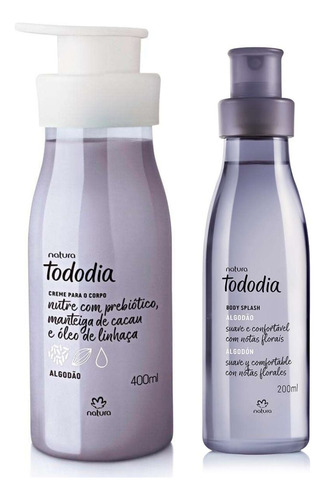 Kit Tododia Algodão Colônia 200ml + Hidratante 400ml Natura