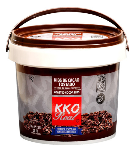 Nibs De Cacao Tostado Natural Kko Real Pote De 1kg