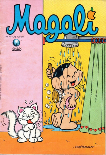 Magali N° 46 - 36 Páginas Em Português - Editora Globo - Formato 13,5 X 19 - Capa Mole - 1991 - Bonellihq Cx443 E21