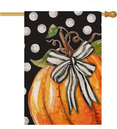 Bandera De Casa De Calabaza De Otoño Para Exteriores, 28 X 4