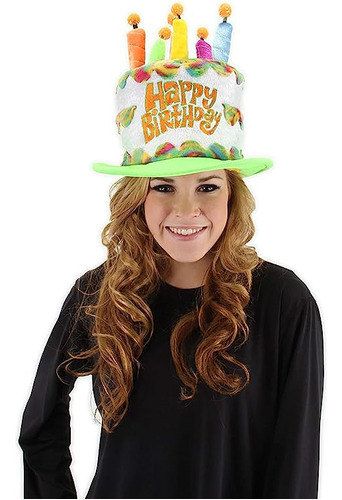 Sombrero Peluche Para Pastel Cumpleaños Arcoiris Multicolor