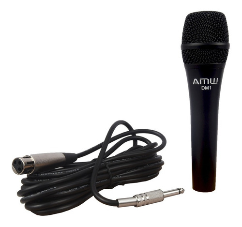 Amw Dm1 Microfone Dinâmico Fio Cardioide Em Metal . Kit 5x ! Cor Preto