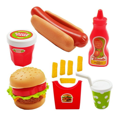 Kit Lanchonete Hot Dog  Brinquedo Infantil - 18 Peças