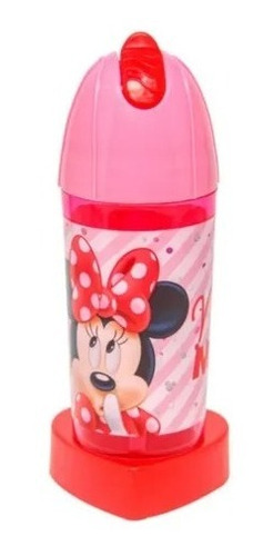 Vaso Botella Toma Jugo Minnie Mouse Con Bombilla.