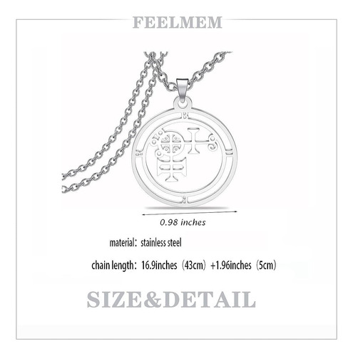 Feelmem Buer Sigil Goetia Salomon - Collar Con Dije De Sello