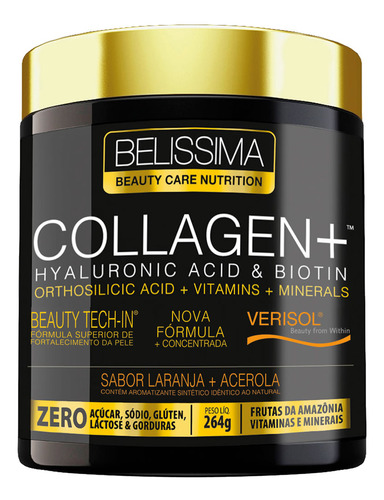 Collagen Plus 264g - Belíssima Belíssima Sabor Laranja c/ Acerola