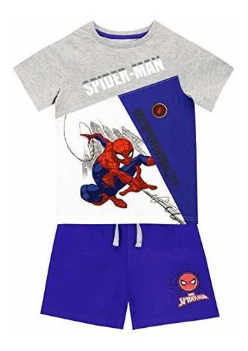 Marvel - Conjunto De Camiseta Y Pantalón Corto De Spiderman 