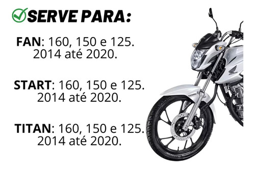 Para-lama Fan Cg 160 16 2017 2018 2019 2020 Branco Nov Titan