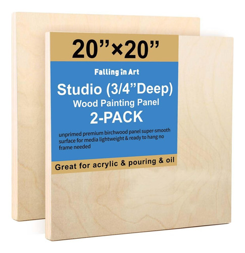 Paneles De Lienzo De Madera De Abedul Sin Terminar, 2 P...