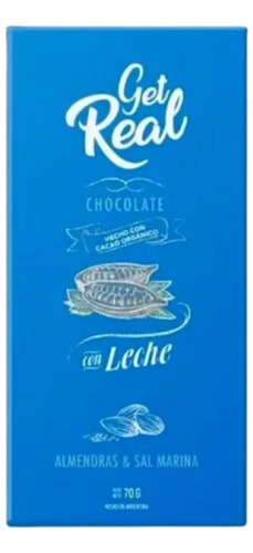 Chocolate C/ Leche, Almendras Y Sal Marina Get Real 70 Gr.